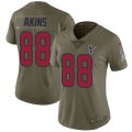 Wholesale Cheap Nike Texans #88 Jordan Akins Olive Women's Stitched NFL Limited 2017 Salute To Service Jersey