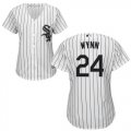 Wholesale Cheap White Sox #24 Early Wynn White(Black Strip) Home Women's Stitched MLB Jersey
