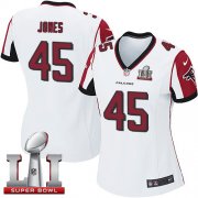 Wholesale Cheap Nike Falcons #45 Deion Jones White Super Bowl LI 51 Women's Stitched NFL Elite Jersey
