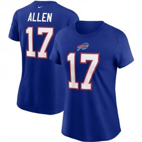 Wholesale Cheap Buffalo Bills #17 Josh Allen Nike Women\'s Team Player Name & Number T-Shirt Royal