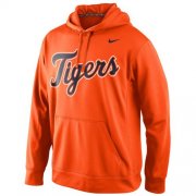 Wholesale Cheap Detroit Tigers Nike Men's KO Wordmark Perfomance Orange MLB Hoodie