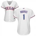 Wholesale Cheap Rangers #1 Elvis Andrus White Home Women's Stitched MLB Jersey