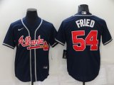 Wholesale Cheap Men's Atlanta Braves #54 Max Fried Navy Blue Stitched MLB Cool Base Nike Jersey