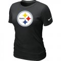 Wholesale Cheap Women's Nike Pittsburgh Steelers Logo NFL T-Shirt Black