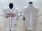 Wholesale Men's Minnesota Vikings Blank White Stitched MLB Cool Base Nike Baseball Jersey