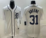 Wholesale Cheap Men's Detroit Tigers #31 Riley Greene White Cool Base Stitched Jersey