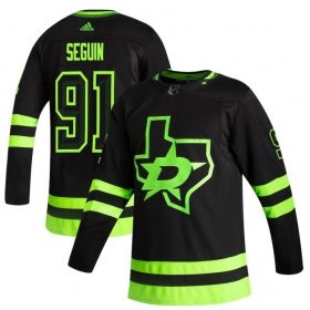 Wholesale Cheap Dallas Stars #91 Tyler Seguin Black Men\'s Adidas 2020-21 Reverse Retro Alternate NHL Jersey