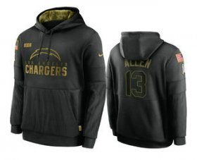 Wholesale Cheap Men\'s Los Angeles Chargers #13 Keenan Allen Black 2020 Salute To Service Sideline Performance Pullover Hoodie