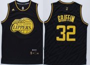 Wholesale Cheap Los Angeles Clippers #32 Blake Griffin Revolution 30 Swingman 2014 Black With Gold Jersey