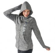 Wholesale Cheap Women's NFL Los Angeles Rams G-III 4Her by Carl Banks Recovery Full-Zip Hoodie Heathered Gray