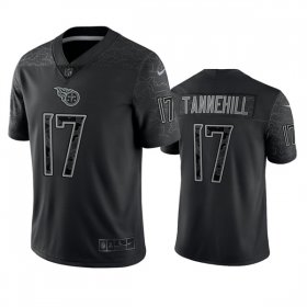 Wholesale Cheap Men\'s Tennessee Titans #17 Ryan Tannehill Black Reflective Limited Stitched Football Jersey
