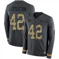 Wholesale Cheap Nike Raiders #42 Cory Littleton Anthracite Salute to Service Youth Stitched NFL Limited Therma Long Sleeve Jersey