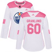 Wholesale Cheap Adidas Oilers #60 Markus Granlund White/Pink Authentic Fashion Women's Stitched NHL Jersey