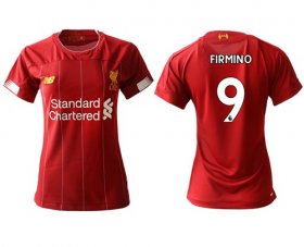 Wholesale Cheap Women\'s Liverpool #9 Firmino Red Home Soccer Club Jersey