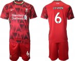Wholesale Cheap Men 2021-2022 Club Liverpool home red 6 Nike Soccer Jersey