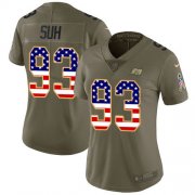 Wholesale Cheap Nike Buccaneers #93 Ndamukong Suh Olive/USA Flag Women's Stitched NFL Limited 2017 Salute To Service Jersey
