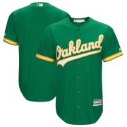 Wholesale Cheap Men's Oakland Blank Athletics Majestic Kelly Green Cool Base Team Jersey