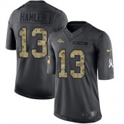Wholesale Cheap Nike Broncos #13 KJ Hamler Black Men's Stitched NFL Limited 2016 Salute to Service Jersey