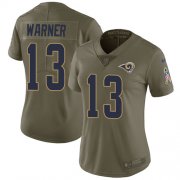 Wholesale Cheap Nike Rams #13 Kurt Warner Olive Women's Stitched NFL Limited 2017 Salute to Service Jersey