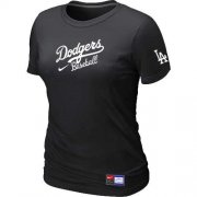 Wholesale Cheap Women's Los Angeles Dodgers Nike Short Sleeve Practice MLB T-Shirt Black