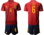 Wholesale Cheap Men 2021 European Cup Spain home red 6 Soccer Jersey