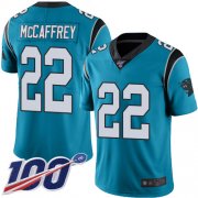 Wholesale Cheap Nike Panthers #22 Christian McCaffrey Blue Alternate Men's Stitched NFL 100th Season Vapor Limited Jersey