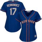Wholesale Cheap Mets #17 Keith Hernandez Blue(Grey NO.) Alternate Women's Stitched MLB Jersey