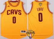 Wholesale Cheap Men's Cleveland Cavaliers #0 Kevin Love 2017 The NBA Finals Patch Yellow Jersey