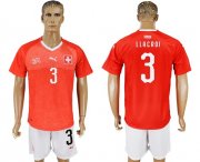 Wholesale Cheap Switzerland #3 Llacroi Red Home Soccer Country Jersey
