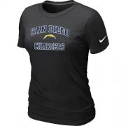 Wholesale Cheap Women's Nike Los Angeles Chargers Heart & Soul NFL T-Shirt Black