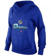 Wholesale Cheap Women's Miami Dolphins Big & Tall Critical Victory Pullover Hoodie Blue