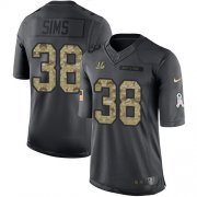 Wholesale Cheap Nike Bengals #38 LeShaun Sims Black Youth Stitched NFL Limited 2016 Salute to Service Jersey