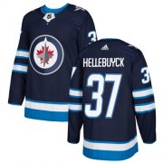 Wholesale Cheap Adidas Jets #37 Connor Hellebuyck Navy Blue Home Authentic Stitched Youth NHL Jersey