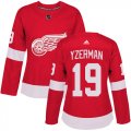 Wholesale Cheap Adidas Red Wings #19 Steve Yzerman Red Home Authentic Women's Stitched NHL Jersey
