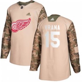 Wholesale Cheap Men\'s Detroit Red Wings #15 Jakub Vrana Adidas Authentic Veterans Day Stitched Hockey Camo Jersey