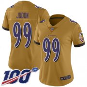 Wholesale Cheap Nike Ravens #99 Matthew Judon Gold Women's Stitched NFL Limited Inverted Legend 100th Season Jersey