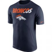 Wholesale Cheap Men's Denver Broncos Nike Navy Blue Legend Staff Practice Performance T-Shirt
