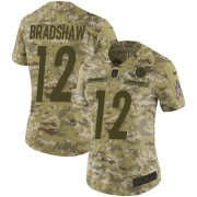 Wholesale Cheap Nike Steelers #12 Terry Bradshaw Camo Women's Stitched NFL Limited 2018 Salute to Service Jersey