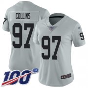 Wholesale Cheap Nike Raiders #97 Maliek Collins Silver Women's Stitched NFL Limited Inverted Legend 100th Season Jersey