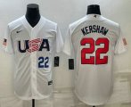 Wholesale Cheap Mens USA Baseball #22 Clayton Kershaw Number 2023 White World Baseball Classic Stitched Jersey