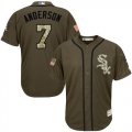 Wholesale Cheap White Sox #7 Tim Anderson Green Salute to Service Stitched Youth MLB Jersey