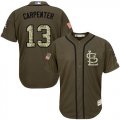Wholesale Cheap Cardinals #13 Matt Carpenter Green Salute to Service Stitched Youth MLB Jersey