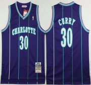 Wholesale Cheap Men's Charlotte Hornets #30 Dell Curry 1992-93 Purple Hardwood Classics Soul Swingman Throwback Jersey