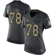 Wholesale Cheap Nike Giants #78 Andrew Thomas Black Women's Stitched NFL Limited 2016 Salute to Service Jersey
