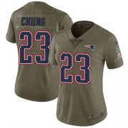 Wholesale Cheap Nike Patriots #23 Patrick Chung Olive Women's Stitched NFL Limited 2017 Salute to Service Jersey