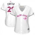 Wholesale Cheap Blue Jays #29 Joe Carter White Mother's Day Cool Base Women's Stitched MLB Jersey