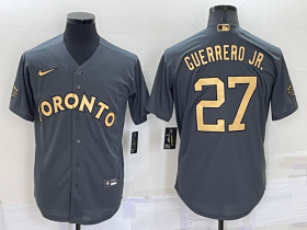Wholesale Men\'s Toronto Blue Jays #27 Vladimir Guerrero Jr Grey 2022 All Star Stitched Cool Base Nike Jersey