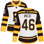 Wholesale Cheap Adidas Bruins #46 David Krejci White Authentic 2019 Winter Classic Women's Stitched NHL Jersey