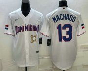 Wholesale Cheap Men's Dominican Republic Baseball #13 Manny Machado Number 2023 White World Baseball Classic Stitched Jersey