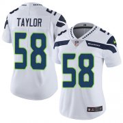 Wholesale Cheap Nike Seahawks #58 Darrell Taylor White Women's Stitched NFL Vapor Untouchable Limited Jersey